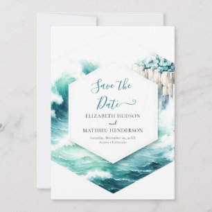 Bearbeitbare Minimal-Nautische Hochzeit Save The Date