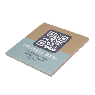 Bearbeitbare moderne QR-Code-Vorlage   Gedämpfte F Fliese
