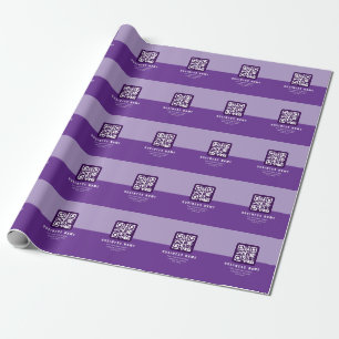 Bearbeitbare moderne QR-Code-Vorlage Lila-Töne Geschenkpapier