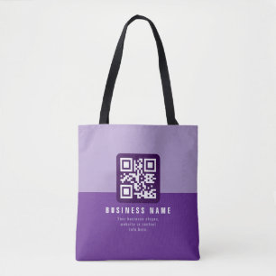 Bearbeitbare moderne QR-Code-Vorlage Lila-Töne Tasche