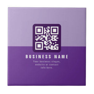 Bearbeitbare moderne QR-Code-Vorlage Violettöne Fliese