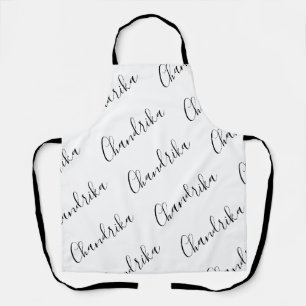 Bearbeitbare moderne Schrift Schwarz-Weiß-Muster-S Schürze