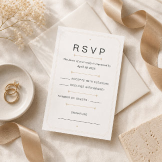 Bearbeitbare moderne Serif-Luxus-RSVP-Karte RSVP Karte