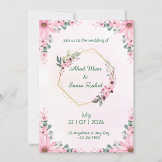 Bearbeitbare muslimische Hochzeitseinladung Floral Einladung