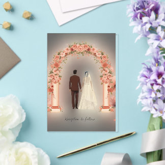 Bearbeitbare muslimische Nikah-Einladung - Weiß Ro Acryleinladungen