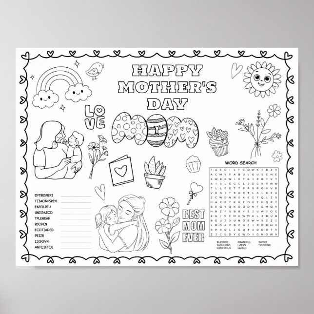 Bearbeitbare Muttertags-Malmatte  Poster (Vorne)