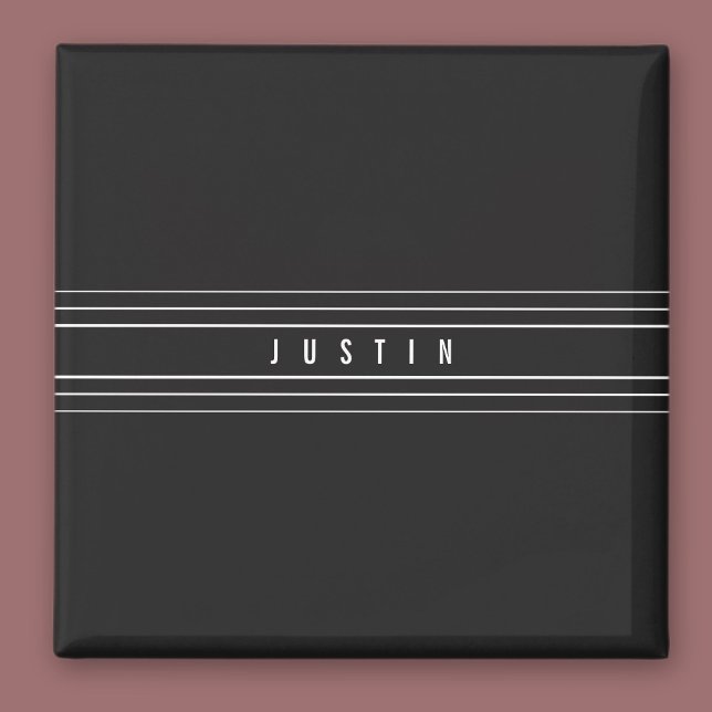 Bearbeitbare Namen und geometrische Streifen | Sch Magnet (Von Creator hochgeladen)