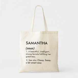 Bearbeitbare Namensdefinition Samantha, benutzerde Tragetasche