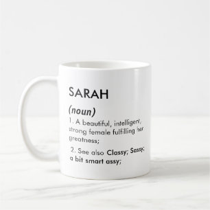 Bearbeitbare Namensdefinition Sarah, benutzerdefin Kaffeetasse