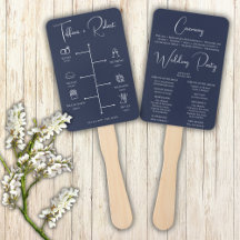 Bearbeitbare Navy-Blue-Hochzeits-Zeitachse