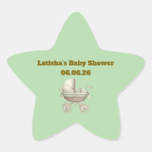 Bearbeitbare neutrale Baby Shower Stern Aufkleber
