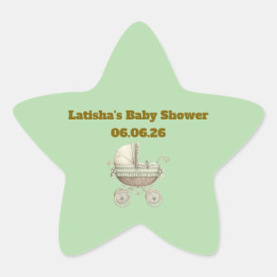 Bearbeitbare neutrale Baby Shower Stern Aufkleber