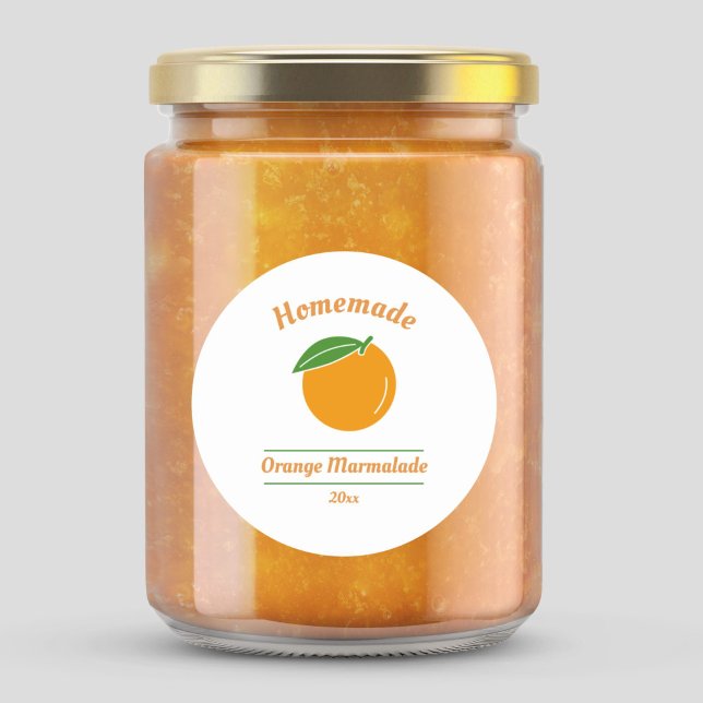 Bearbeitbare Orange-Marmalade-Aufkleber Runder Aufkleber (Orange Marmalade Label Sticker)
