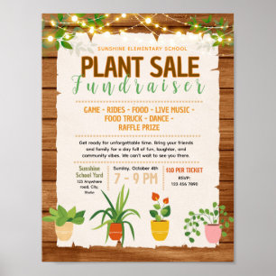 Bearbeitbare Pflanzensale-Fundraiser-Flugblatt Poster