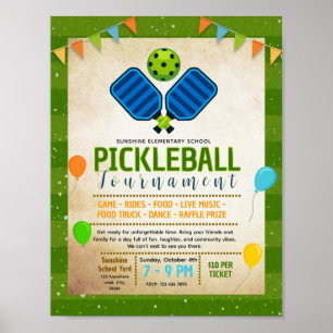 Bearbeitbare Pickleball-Spendenflyer Poster