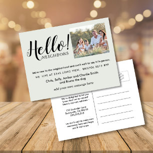 Bearbeitbare Postkarte "Hello Neighbor"   neue Ans