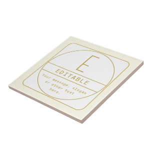 Bearbeitbare Retro-Modern Designvorlage Gold & Wei Fliese