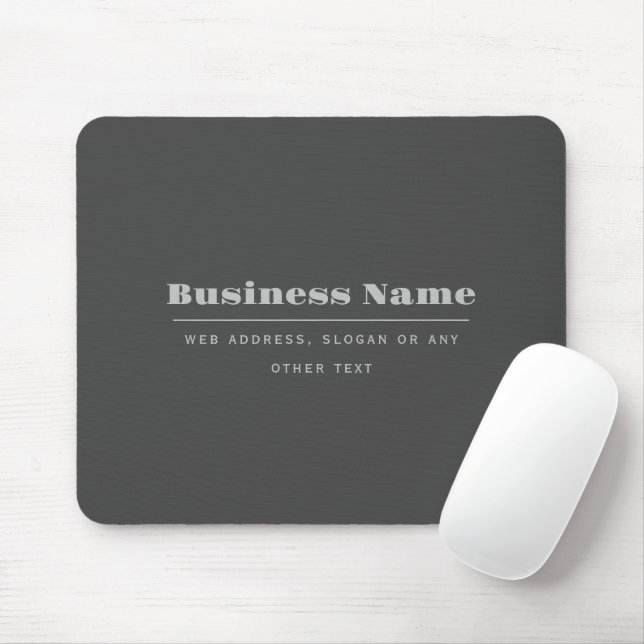 Bearbeitbare Retro-Modern-Textvorlage | Dunkelgrau Mousepad (Mit Mouse)