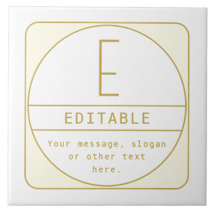 Bearbeitbare Retro-Moderne Designvorlage Gold & We Fliese