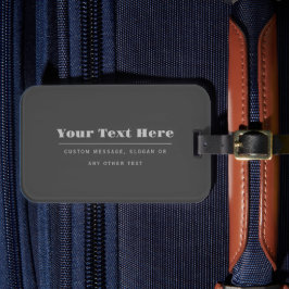 Bearbeitbare, Retro-moderne Textvorlage | Dunkelgr Gepäckanhänger