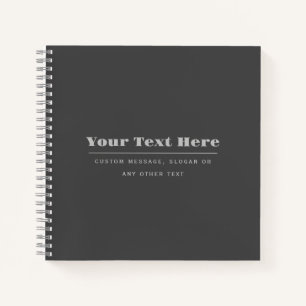 Bearbeitbare, Retro-moderne Textvorlage Dunkelgr Notizbuch