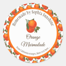 Bearbeitbare Retro Orange Fruchtmuster Sticker