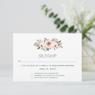 Bearbeitbare rosa Rosen Antwortkarte RSVP Karte