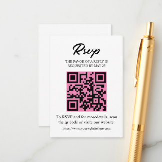 Bearbeitbare RSVP-Karte mit QR-Code, Einladung ein