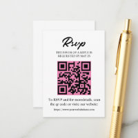 Bearbeitbare RSVP-Karte mit QR-Code, Einladungsein
