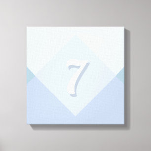 Bearbeitbare Sieben auf abstraktem silberblauen De Leinwanddruck