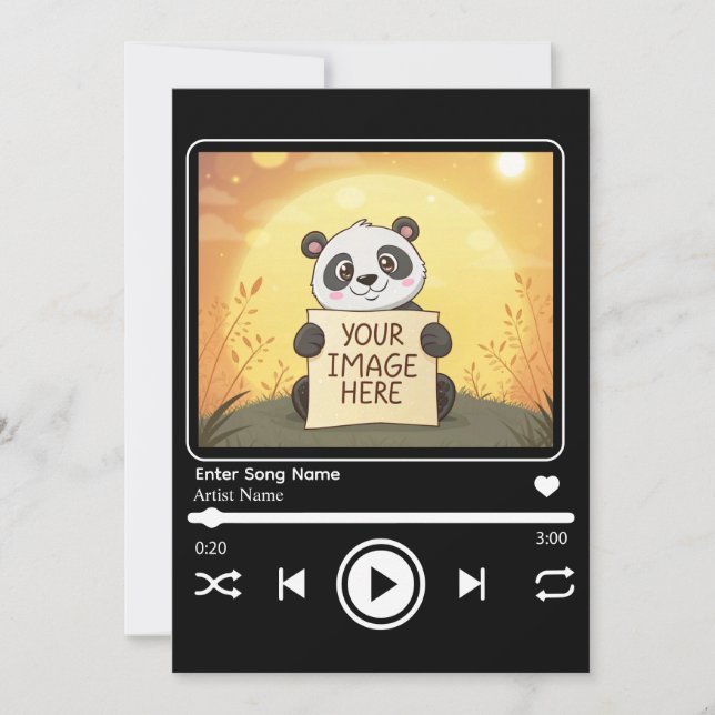 Bearbeitbare Song-Musik-Player-Vorlage Einladung (Vorderseite)