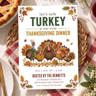 Bearbeitbare Thanksgiving Rustikale Truthahn Frien Einladung