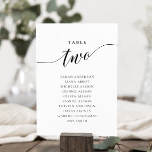 Bearbeitbare Tischnummer Zwei Sitzkarten