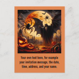 Bearbeitbare unheimliche Halloween-Einladungspostk Postkarte