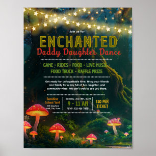 Bearbeitbare verzauberte Daddy-Dochter-Tanz-Flugbl Poster
