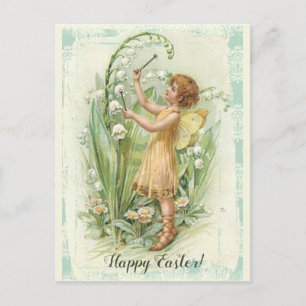 Bearbeitbare Vintage-Fe auf Lilien der Täler Postkarte