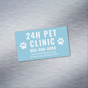 Bearbeitbare Vorlage Pet Klinik Veterinary Busines Magnetische Visitenkarte