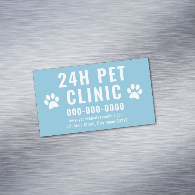 Bearbeitbare Vorlage Pet Klinik Veterinary Busines Magnetische Visitenkarte (Beispiel)