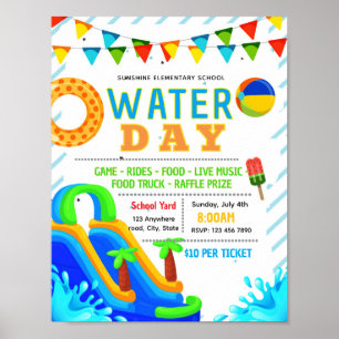 Bearbeitbare Wasser-Tag-Flugblatt Poster