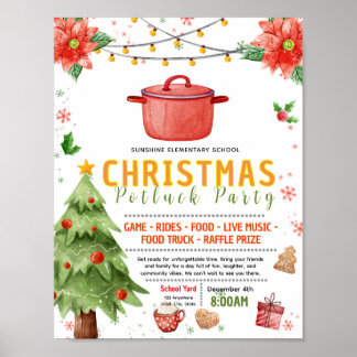 Bearbeitbare Weihnachts-Potluck-Fundraiser-Flugbla Poster