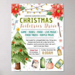 Bearbeitbare Weihnachts-Toilettentasche-Sammelakti Poster
