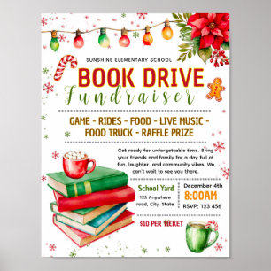 Bearbeitbare Weihnachtsbuch-Aktion Fundraiser Flye Poster