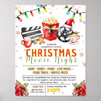 Bearbeitbare Weihnachtsfilm-Spendenflyer Poster