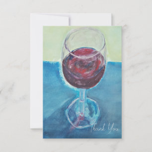 Bearbeitbare Wein-Dankeskarten   Rotwein Kunst Dankeskarte