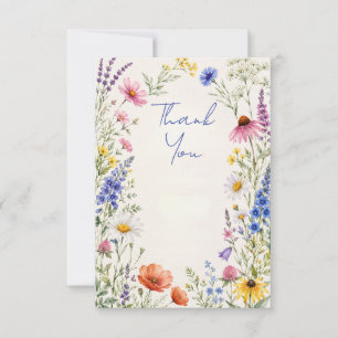 Bearbeitbare Wildblumen-Dankeschön-Notizkarte