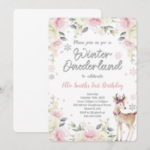 Bearbeitbare Winter Wonderland-Geburtstagseinladun Einladung