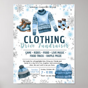 Bearbeitbare Wintermantel-Aktion Fundraiser-Flugbl Poster