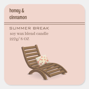 Bearbeitbarer Adirondack-Stuhl Sommer Quadratischer Aufkleber