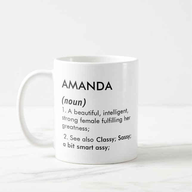 Bearbeitbarer Amanda-Name Definition, benutzerdefi Kaffeetasse (Links)