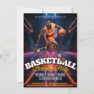 Bearbeitbarer Basketball Geburtstagsladen Flyer Einladung